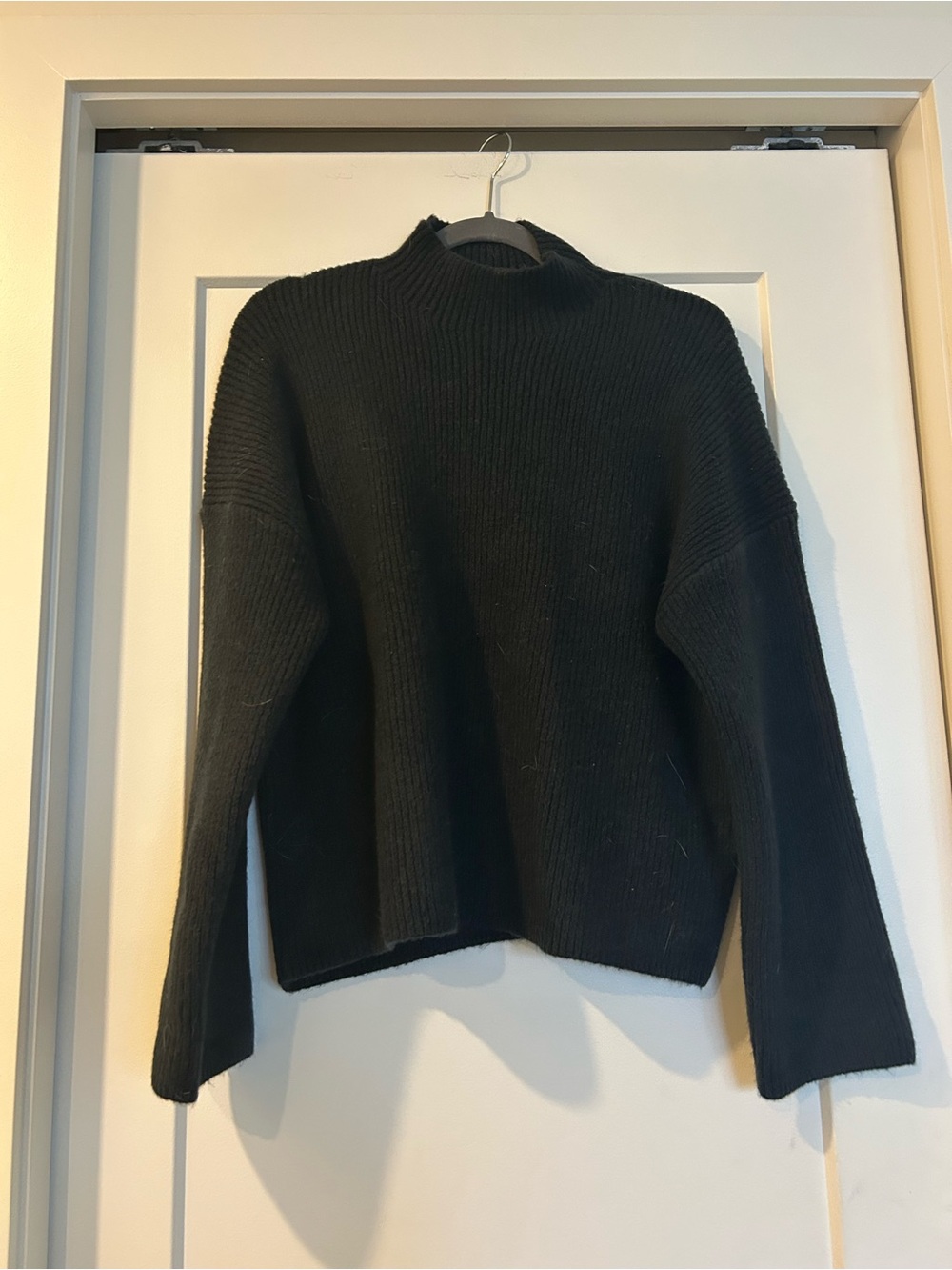 Abercrombie & Fitch Black Ribbed Mock Neck Sweater